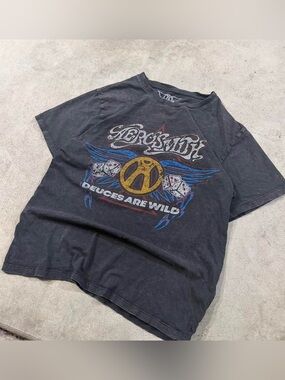 Aerosmith 'Deuces Are Wild' Short Sleeve Graphic Tee - Black